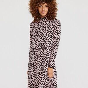 Ann Taylor Animal Print Jacquard Sweater Dress NWOT